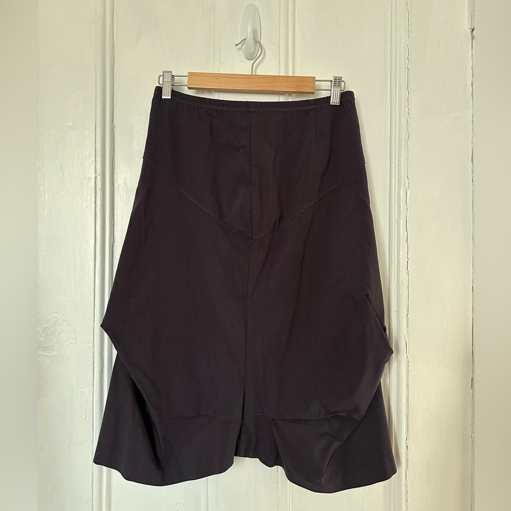 Indigo/purple Midi Skirt with Puff Details